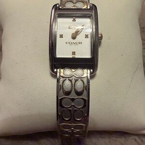 Coach Two-Tone C-Link Bangle Watch - Silver & Gold